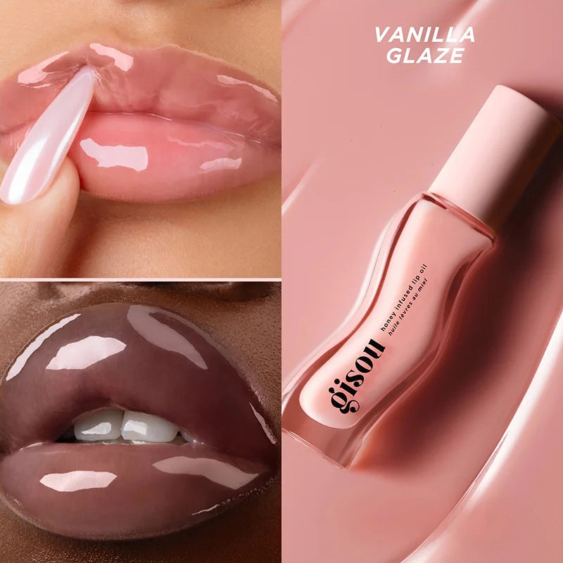 Gisou New Colors Glazed Plum Lip Balm Lip Oil Gloss Care Of The Lips Benetitnt For Lips Plumping Exfoliating Plumping Gloss