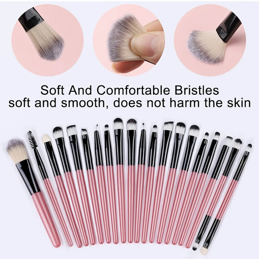 YasGlow™ 20-Piece Professional Makeup Brush Set