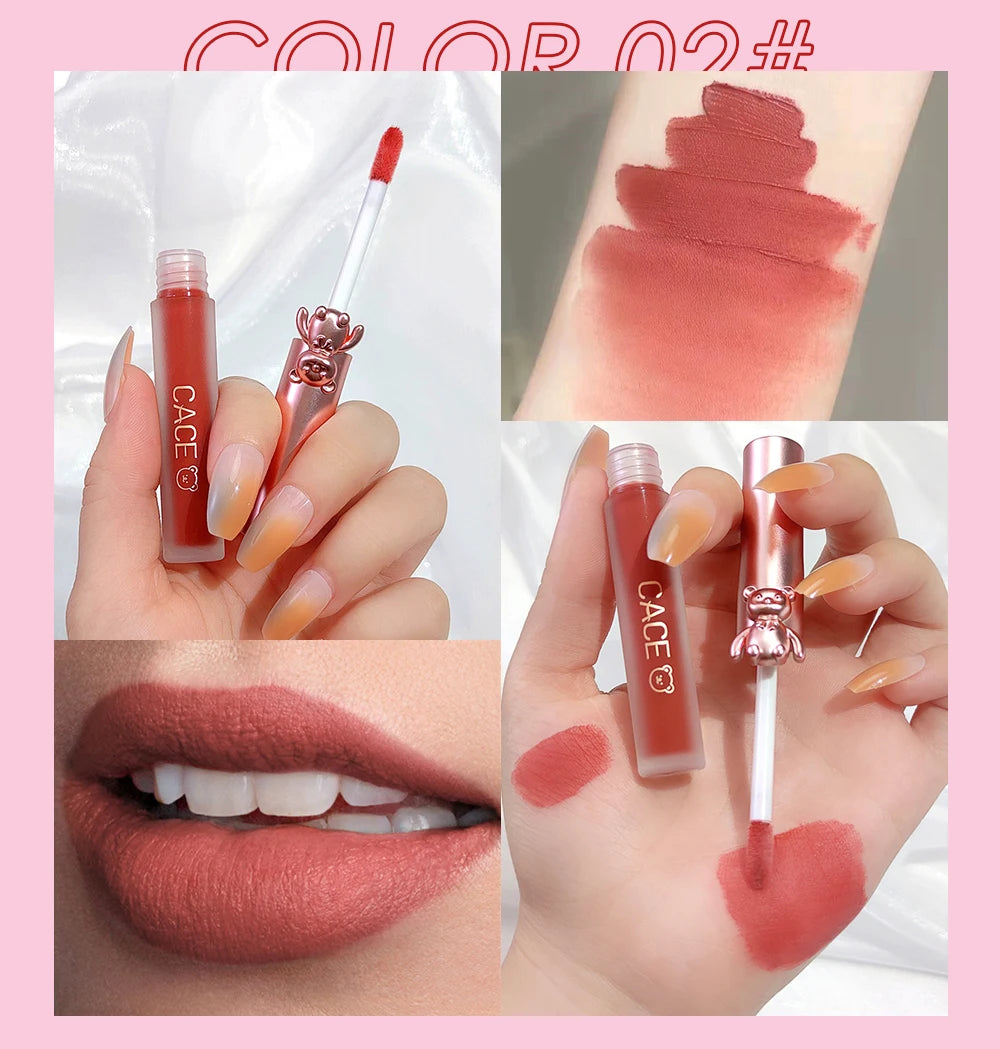 CACE Lipgloss Makeup liquid Lipstick Makeup Matte Long Lasting Waterproof Velvet Liquid Lip Stick Sexy Fashion Lips Make Up