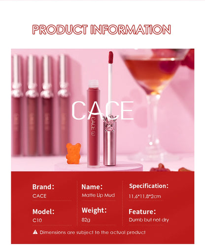 CACE Lipgloss Makeup liquid Lipstick Makeup Matte Long Lasting Waterproof Velvet Liquid Lip Stick Sexy Fashion Lips Make Up