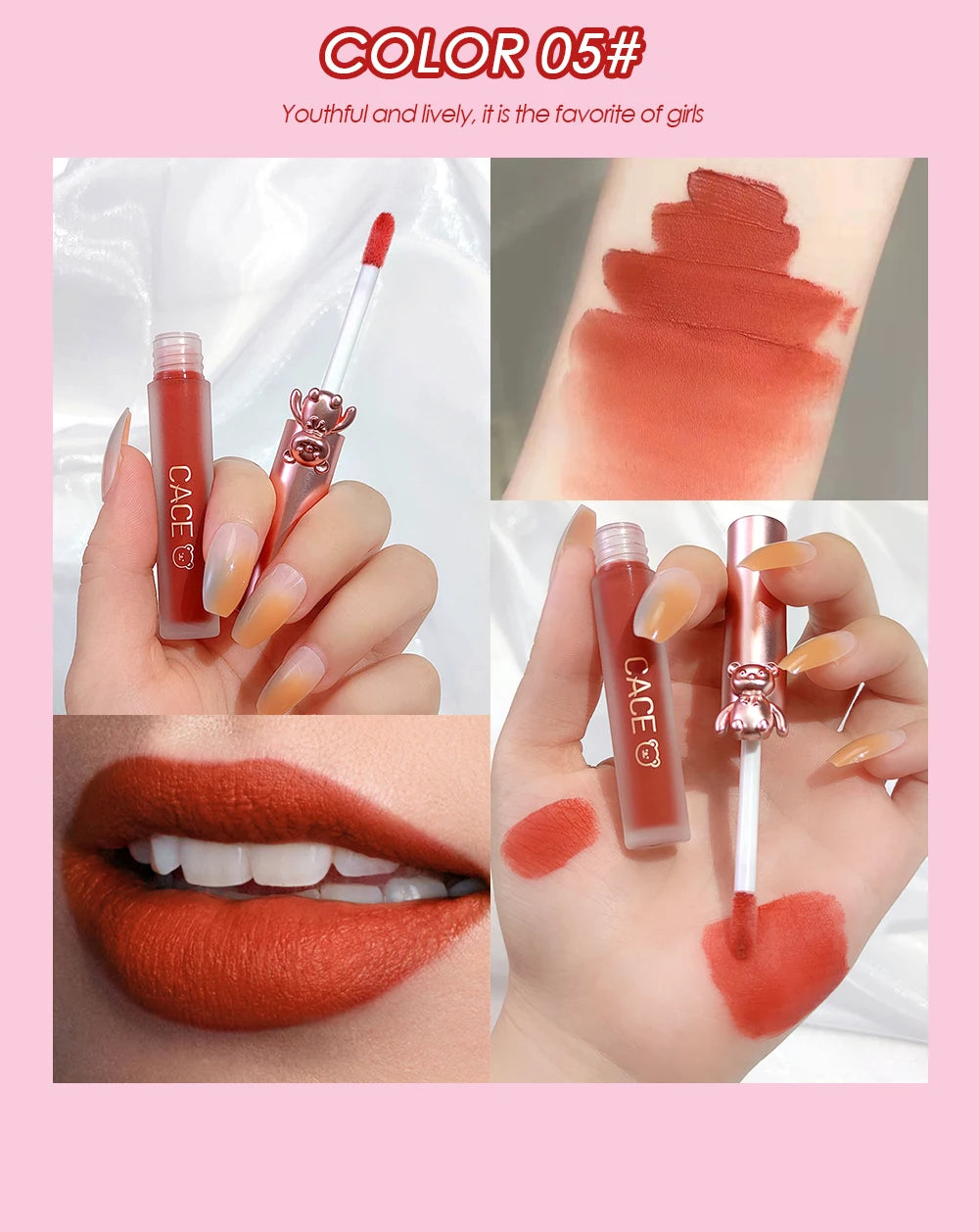 CACE Lipgloss Makeup liquid Lipstick Makeup Matte Long Lasting Waterproof Velvet Liquid Lip Stick Sexy Fashion Lips Make Up