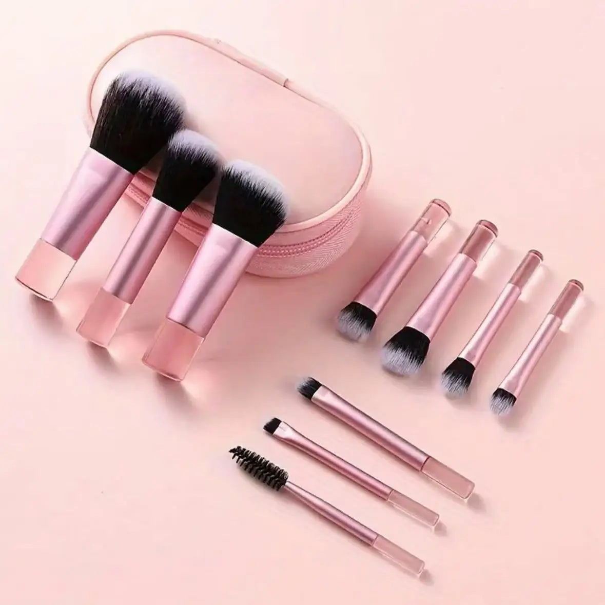 YasGlow™ 10-Piece Mini Travel Makeup Brush Set