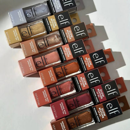 Elf New Glow Reviver Lip Gloss Candy Divine Wine Tinted Lightweight Moisturizing Nutritious Lip Oil Plump Lip Makeup Cosmetics