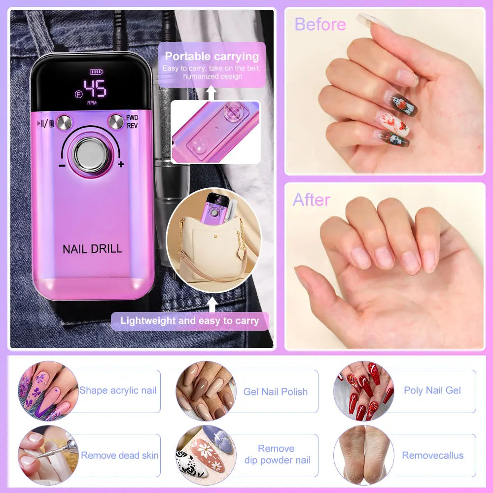 YasGlow™ Pro Nail Drill 45000 RPM