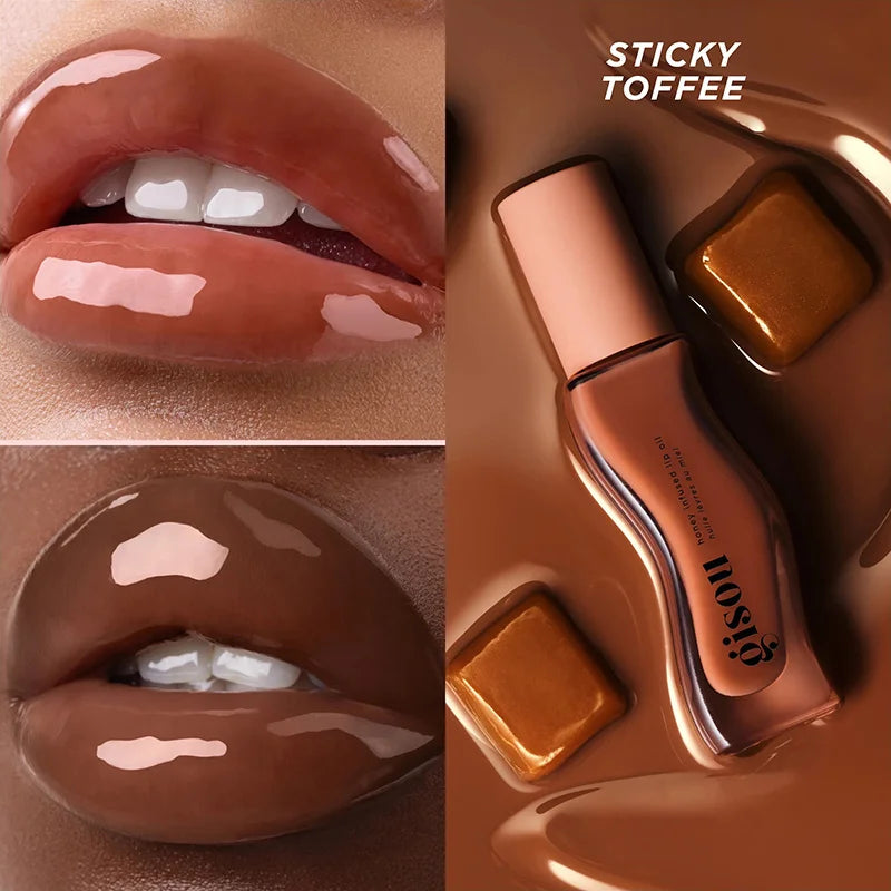 Gisou New Colors Glazed Plum Lip Balm Lip Oil Gloss Care Of The Lips Benetitnt For Lips Plumping Exfoliating Plumping Gloss