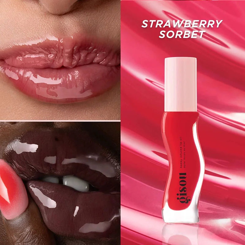 Gisou New Colors Glazed Plum Lip Balm Lip Oil Gloss Care Of The Lips Benetitnt For Lips Plumping Exfoliating Plumping Gloss