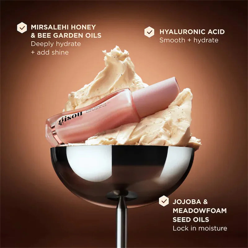 Gisou New Colors Glazed Plum Lip Balm Lip Oil Gloss Care Of The Lips Benetitnt For Lips Plumping Exfoliating Plumping Gloss