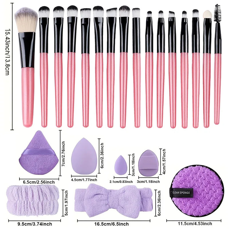 YasGlow™ 20-Piece Professional Makeup Brush Set
