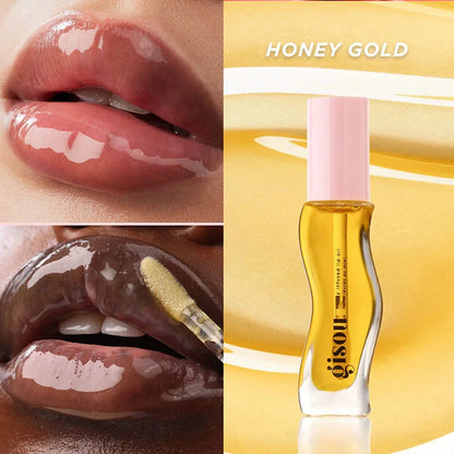 Gisou New Colors Glazed Plum Lip Balm Lip Oil Gloss Care Of The Lips Benetitnt For Lips Plumping Exfoliating Plumping Gloss