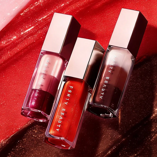 Fenty Beauty Bomb Lip Gloss Diamond Bomb Highlighter High-Shine Hydrating Lip Glow with Shimmer Face Duo for All Skin Tones