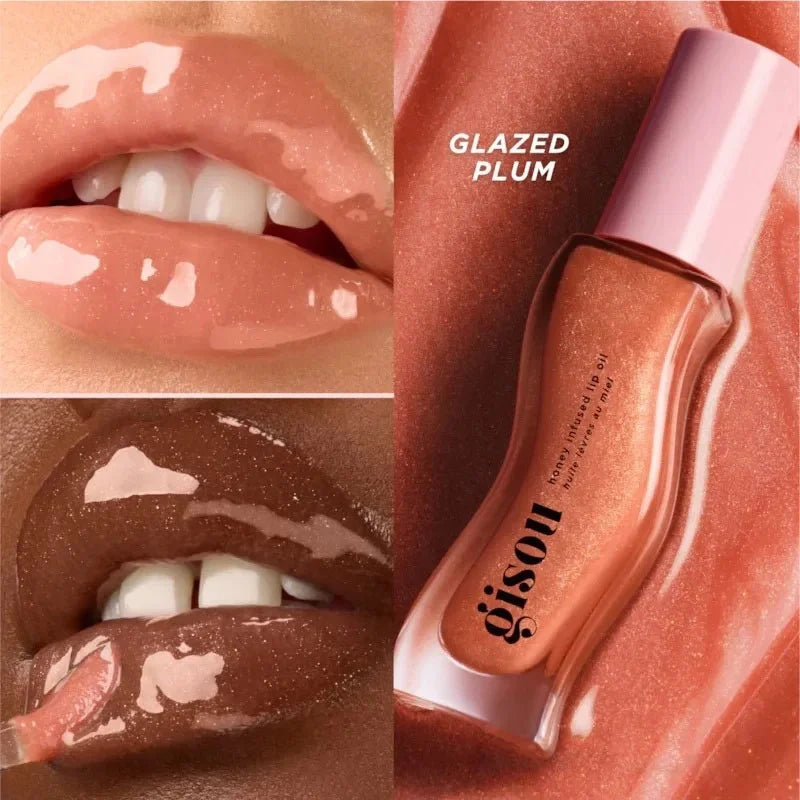 Gisou New Colors Glazed Plum Lip Balm Lip Oil Gloss Care Of The Lips Benetitnt For Lips Plumping Exfoliating Plumping Gloss