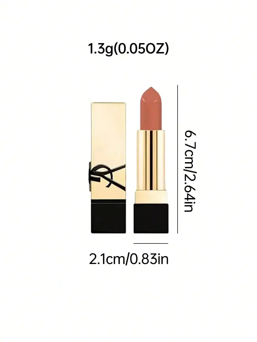 YSL Rouge Pur Couture Satin Lipstick Mini NM Nu Muse 1.3g Moisturizing Long Lasting Lipstick with Ceramides Nourishing Lip Care