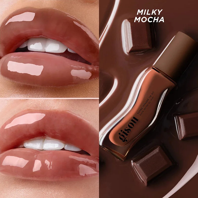 Gisou New Colors Glazed Plum Lip Balm Lip Oil Gloss Care Of The Lips Benetitnt For Lips Plumping Exfoliating Plumping Gloss