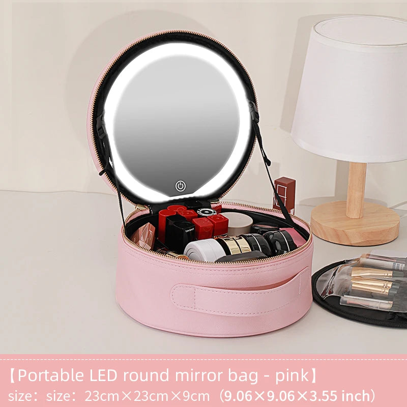 Travel Makeup Bag With Led Mirror