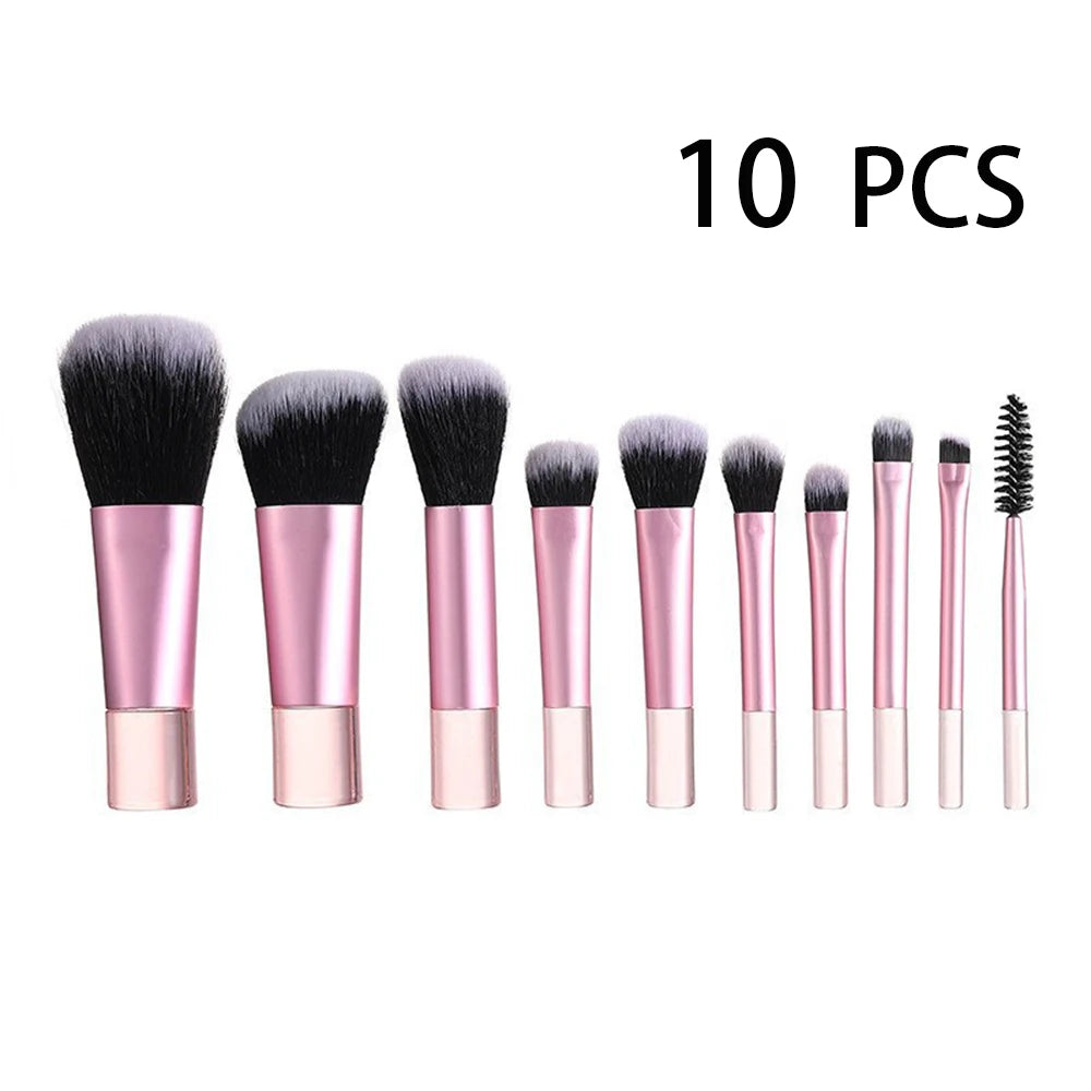YasGlow™ 10-Piece Mini Travel Makeup Brush Set