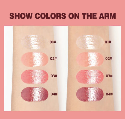 QIBEST Mirror Pearl Lipgloss Long Lasting Moisturizing Lipstick Shine Glitter Lip Glaze Non Stick Cup Jelly Pout Lip Tint Makeup