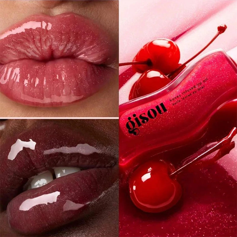 Gisou New Colors Glazed Plum Lip Balm Lip Oil Gloss Care Of The Lips Benetitnt For Lips Plumping Exfoliating Plumping Gloss