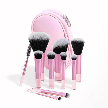 YasGlow™ 10-Piece Mini Travel Makeup Brush Set