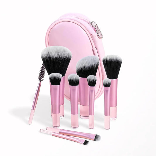 YasGlow™ 10-Piece Mini Travel Makeup Brush Set