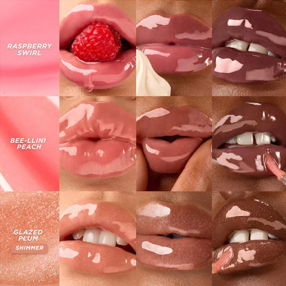 Gisou New Colors Glazed Plum Lip Balm Lip Oil Gloss Care Of The Lips Benetitnt For Lips Plumping Exfoliating Plumping Gloss