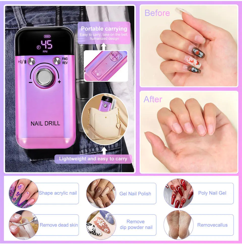 YasGlow™ Pro Nail Drill 45000 RPM